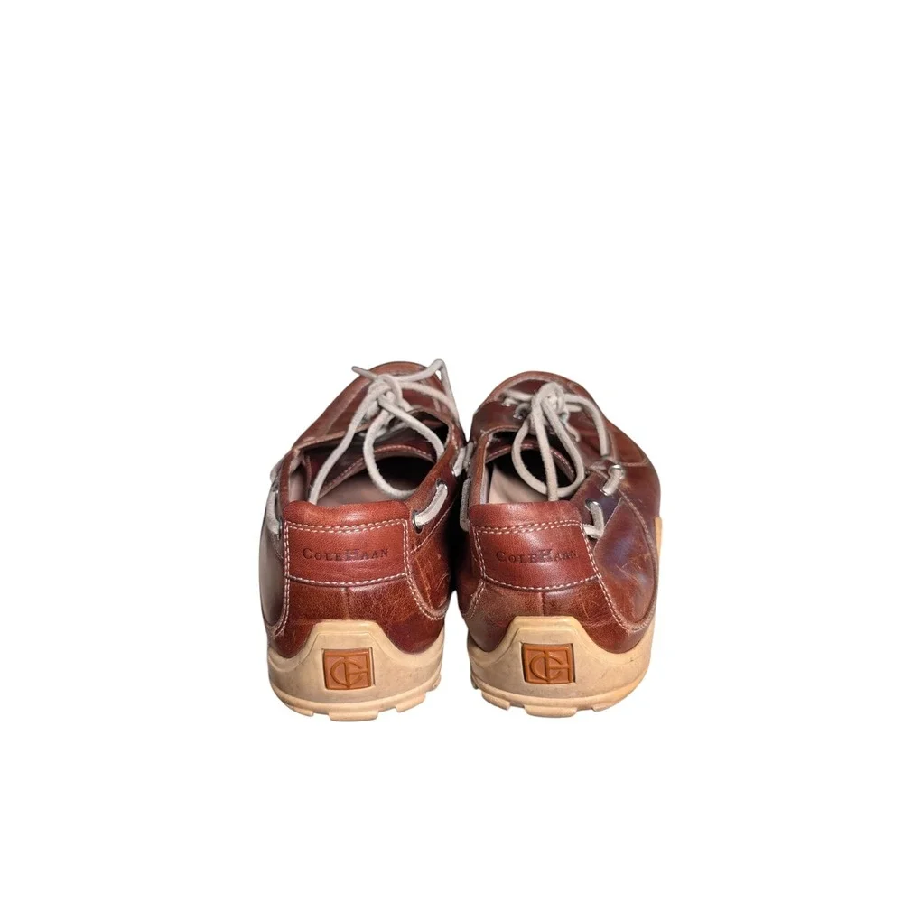 Cole Haan Mens Brown Leather Boat Shoes C03542 Moc Toe Loafers Size 10.5 M